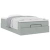 vidaXL Cama otomana con colch&oacute;n 120x190 cm terciopelo gris claro