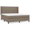 vidaXL Cama box spring con colch&oacute;n tela gris taupe 160x200 cm