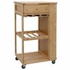vidaXL Carrito de cocina con ruedas Natural 47,5 x 36 x 83 cm Bamb&uacute;