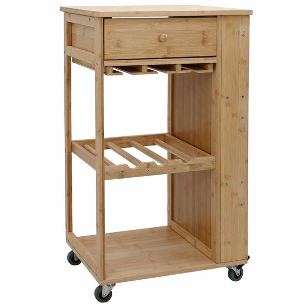vidaXL Carrito de cocina con ruedas Natural 47,5 x 36 x 83 cm Bamb&uacute;