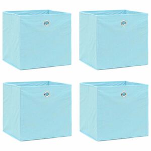 vidaXL Cajas de almacenaje 4 uds tela azul celeste 32x32x32 cm