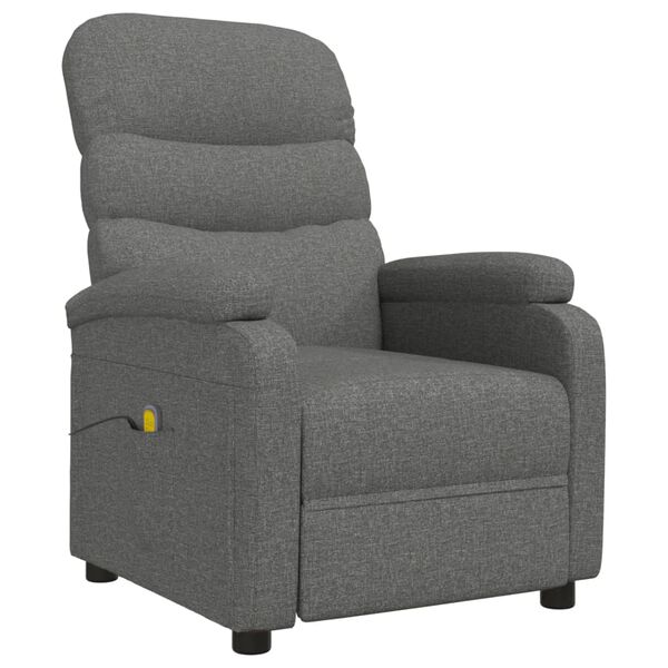 vidaXL Sill&oacute;n de masaje de tela gris oscuro