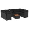 vidaXL Set de sof&aacute;s de jard&iacute;n 10 pzas cojines rat&aacute;n sint&eacute;tico negro
