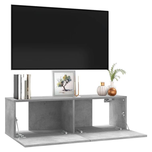 vidaXL Mueble para TV madera contrachapada gris hormigón 100x30x30 cm