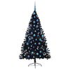 vidaXL &Aacute;rbol de Navidad Artificial Preiluminado Negro 180 cm PVC