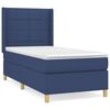vidaXL Cama box spring con colch&oacute;n tela azul 90x190 cm