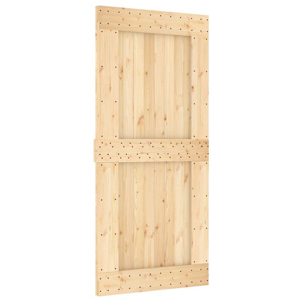 vidaXL Puerta NARVIK Natural 95 x 210 cm Madera de Pino S&oacute;lido