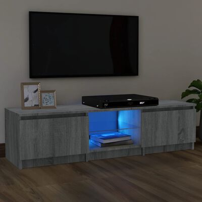 vidaXL Mueble para TV con luces LED gris Sonoma 140x40x35,5 cm