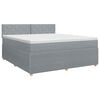 vidaXL Cama box spring con colch&oacute;n Gris Claro 140 x 200 cm Tela