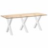 vidaXL Patas para mesa de comedor en forma de X (3 unidades), color blanco, 80 x (72-73) cm, acero