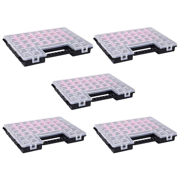 vidaXL Caja compartimentos 5 uds divisores pl&aacute;stico 385x283x50 mm