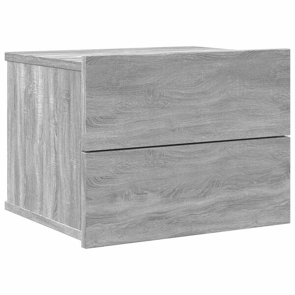 vidaXL Mesitas de noche 2 uds contrachapada gris Sonoma 40x30x30 cm