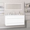 vidaXL Conjunto de muebles de ba&ntilde;o madera contrachapada blanco brillo