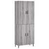 vidaXL Aparador alto madera contrachapada gris sonoma 69,5x34x180 cm