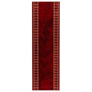 vidaXL Alfombra Runner FLORNES Tejido Rojo Diamantes 67 x 150 cm PP