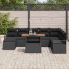 vidaXL Conjunto de sof&aacute; de jard&iacute;n con coj&iacute;n 9 pcs Negro y Marr&oacute;n