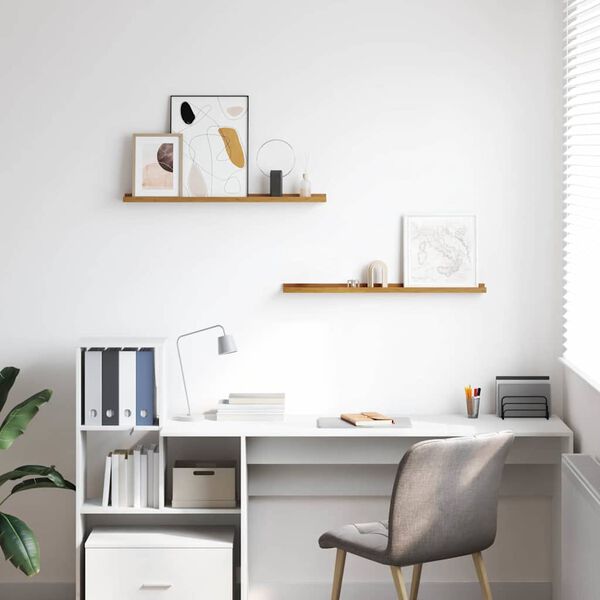 vidaXL Estante de pared 2 pcs Beige 80 x 9 x 3 cm Madera de ingenier&iacute;a