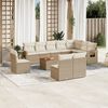 vidaXL Set de sof&aacute;s de jard&iacute;n 11pzas con cojines rat&aacute;n sint&eacute;tico beige
