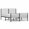 vidaXL Estructura cama sin colch&oacute;n con estribo metal negro 135x190 cm