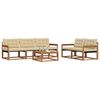 vidaXL Conjunto de sof&aacute;s de exterior con coj&iacute;n 6 pcs Natural y Beige