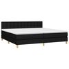 vidaXL Cama box spring con colch&oacute;n tela negro 200x200 cm