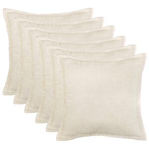 vidaXL Funda de almohada 6 pcs HOUTEN Crema 30 x 30 cm Boucl&eacute;