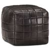vidaXL Puf negro 40x40x40 cm cuero aut&eacute;ntico de cabra