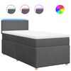 vidaXL Cama box spring con colch&oacute;n tela gris oscuro 90x200 cm