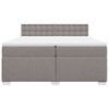 vidaXL Cama box spring con colch&oacute;n tela gris taupe 200x200 cm
