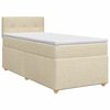 vidaXL Cama box spring con colch&oacute;n con cabecera Crema 80 x 200 cm Tela