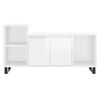 vidaXL Mueble de TV madera contrachapada blanco brillo 100x35x55 cm