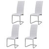 vidaXL Sillas de comedor voladizas 4 unidades de tela blanca