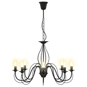vidaXL L&aacute;mpara de ara&ntilde;a regulable E14 Metal Negro envejecido