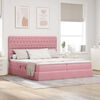 vidaXL Cama con tira de luces LED Rosa 200 x 200 cm Terciopelo