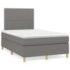 vidaXL Cama box spring con colch&oacute;n tela gris oscuro 120x190 cm