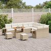 vidaXL Conjunto de sof&aacute;s de jard&iacute;n 12 pcs Beige rat&aacute;n sint&eacute;tico
