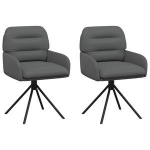 vidaXL Sillas de comedor giratorias 2 uds. Cuero sint&eacute;tico Gris
