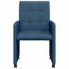 vidaXL Sillas de Comedor con Ruedas 2 pcs Azul 58 x 65 x 94 cm tela