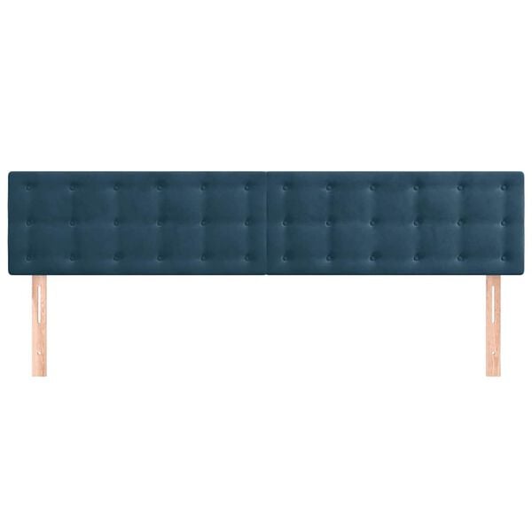 vidaXL Cabeceros 2 unidades de terciopelo azul oscuro 80x5x78/88 cm