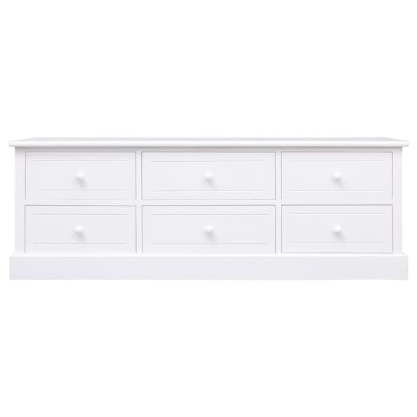 vidaXL Banco de entrada de madera blanco 115x30x40 cm