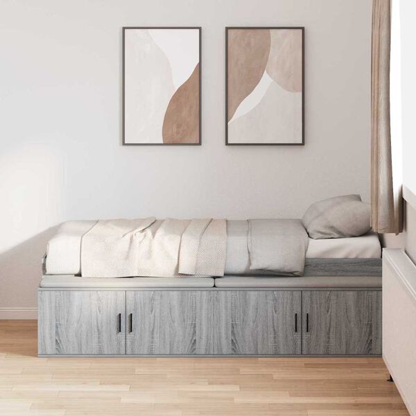 vidaXL Estructura de cama Gris Sonoma 80 x 200 cm Madera contrachapada