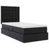 vidaXL Cama con almacenamiento y LED Negro 90 x 190 cm Cuero sint&eacute;tico