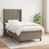 vidaXL Cama box spring con colch&oacute;n tela gris taupe 90x200 cm