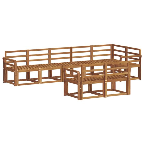 vidaXL Conjunto de sof&aacute;s de exterior 8 pcs Natural