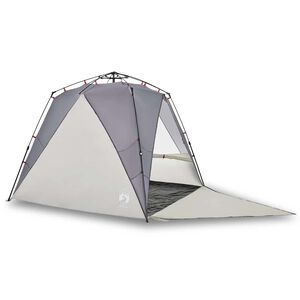 vidaXL Tienda de playa 4 personas impermeable apertura r&aacute;pida gris