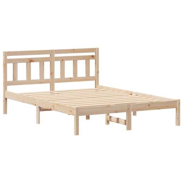 vidaXL Estructura de cama Marr&oacute;n 140 x 190 cm Madera de pino macizo