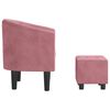 vidaXL Sill&oacute;n con taburete terciopelo rosa