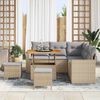 vidaXL Conjunto de sof&aacute; de jard&iacute;n 8 pcs Beige rat&aacute;n sint&eacute;tico
