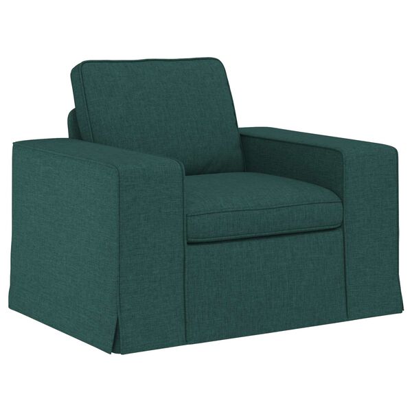 vidaXL Sof&aacute; 2 pcs Verde oscuro 182 x 80 x 82 cm tela