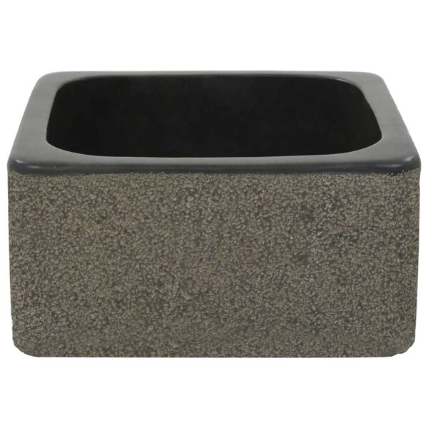 vidaXL Lavabo de piedra de r&iacute;o negro 30x30x15 cm